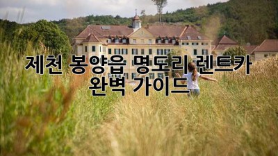 제천 봉양읍 명도리 렌트카 완벽 가이드